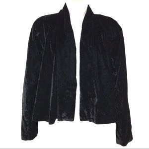 Black Velvet Open Jacket, Size Small